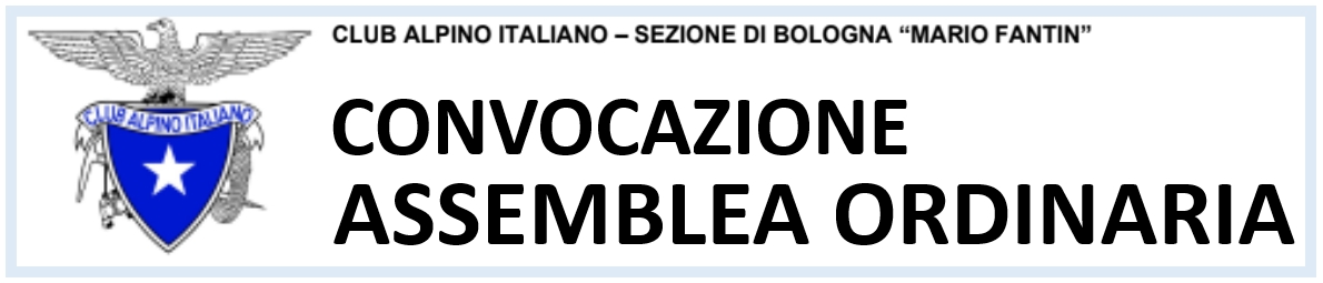 Convocazione Assemblea Ordinaria, Sede CAI Bologna, mercoledì 28 ottobre ore 20:30